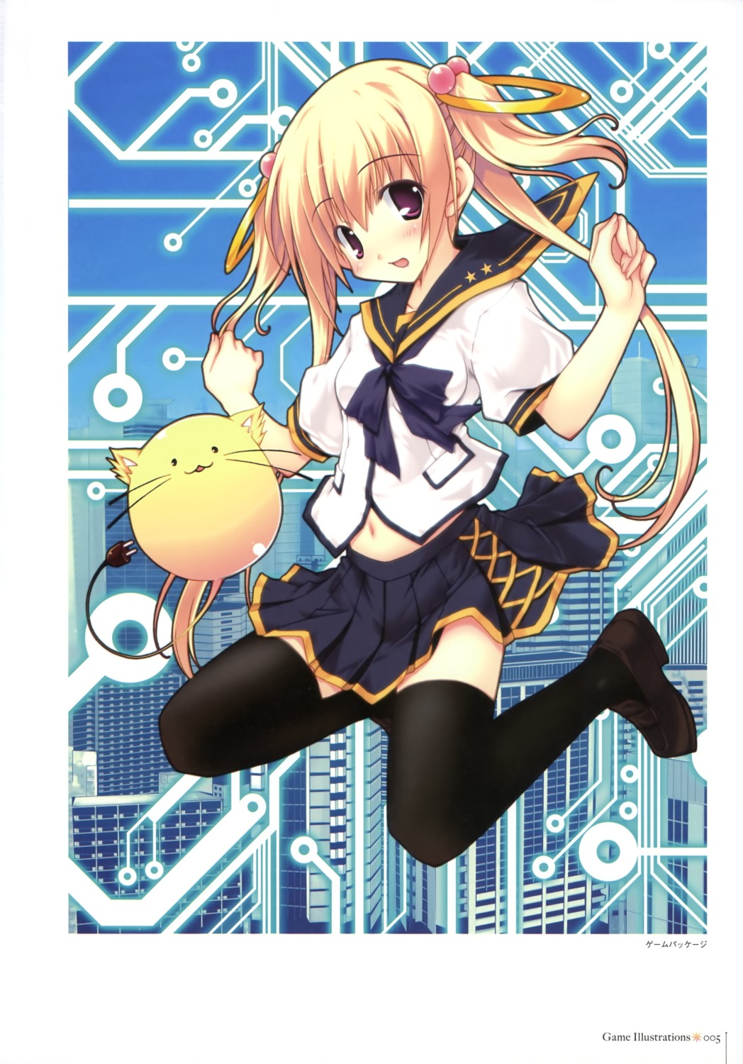 amane_sou, elle_prier, etoiles, kadoma_konomi, seifuku, thighhighs
