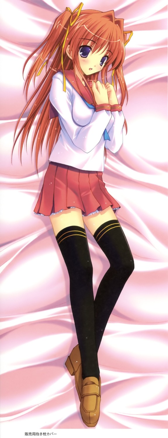 amane_sou, asakura_misaki, dakimakura, idol_revolution, seifuku, thighhighs