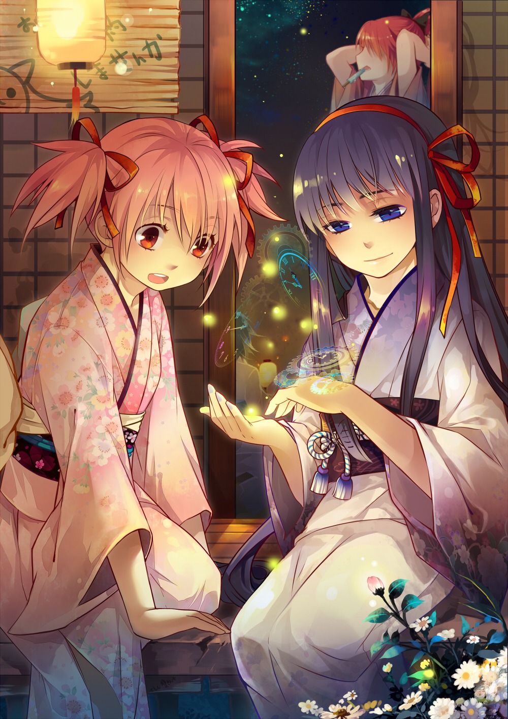 akemi_homura, japanese_clothes, kaname_madoka, mahou_shoujo_madoka_magica, miki_sayaka, saiyki, sakura_kyouko