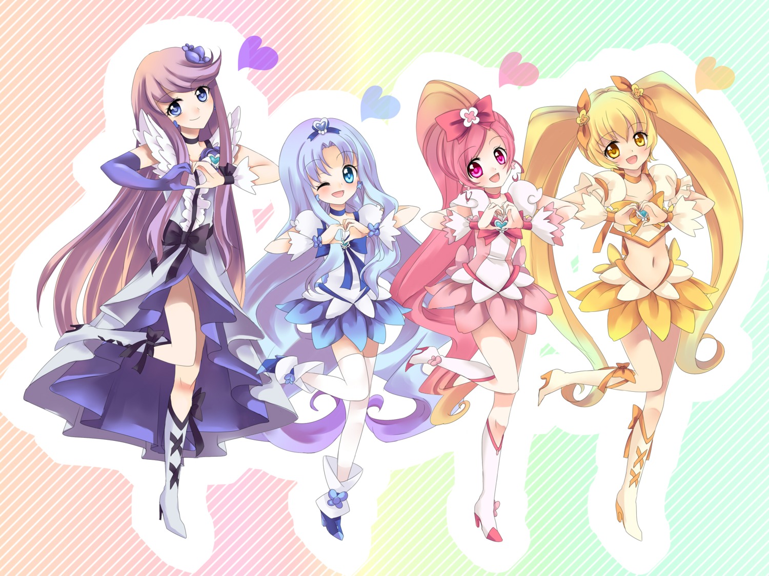 hanasaki_tsubomi, heartcatch_precure!, kurumi_erika, myoudouin_itsuki, precure, tsukikage_yuri, uzuki_aki