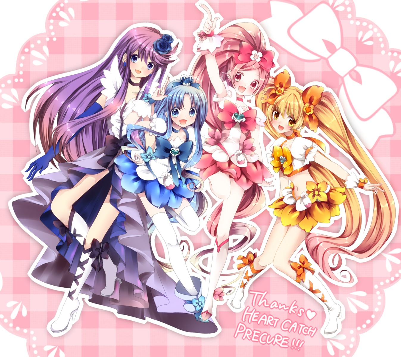 hanasaki_tsubomi, heartcatch_precure!, kurumi_erika, myoudouin_itsuki, precure, tsukikage_yuri, uzuki_aki