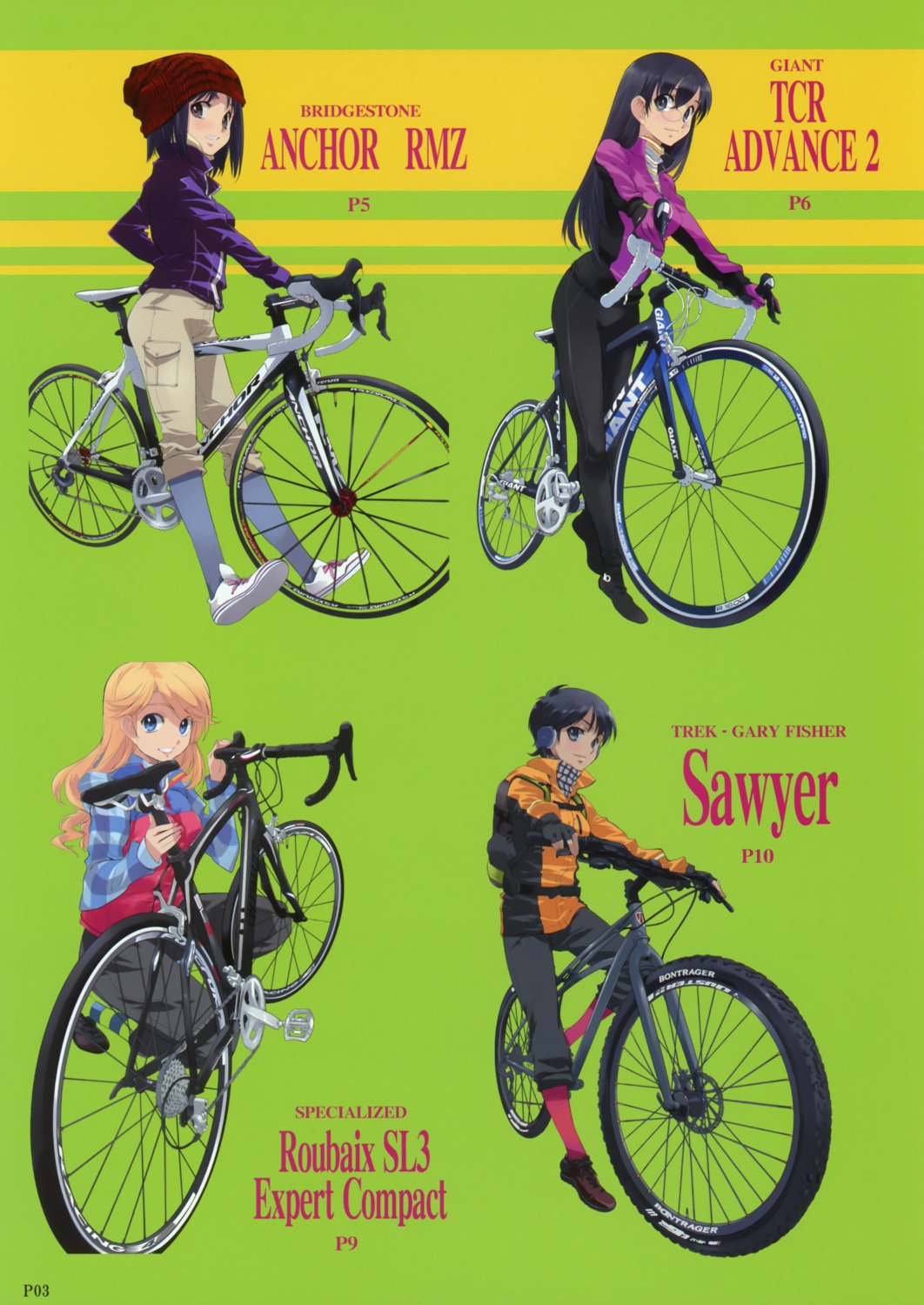 akitsuki_tomoe, higa_natsumi, matsumoto_noriyuki, megane, minami_kamakura_koukou_joshi_jitenshabu, sandy_mcdougal