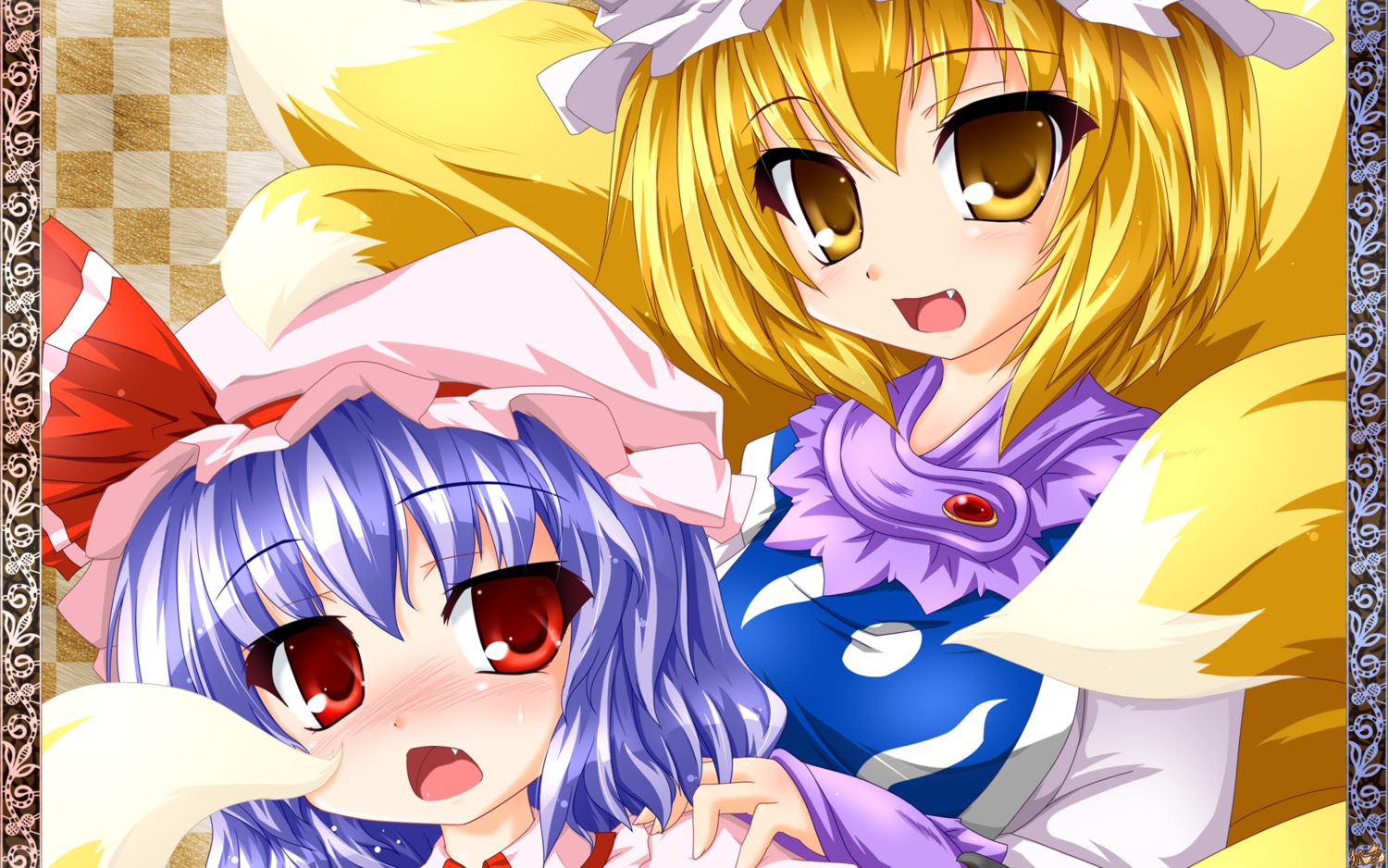 kazami_karasu, remilia_scarlet, touhou, wallpaper, yakumo_ran