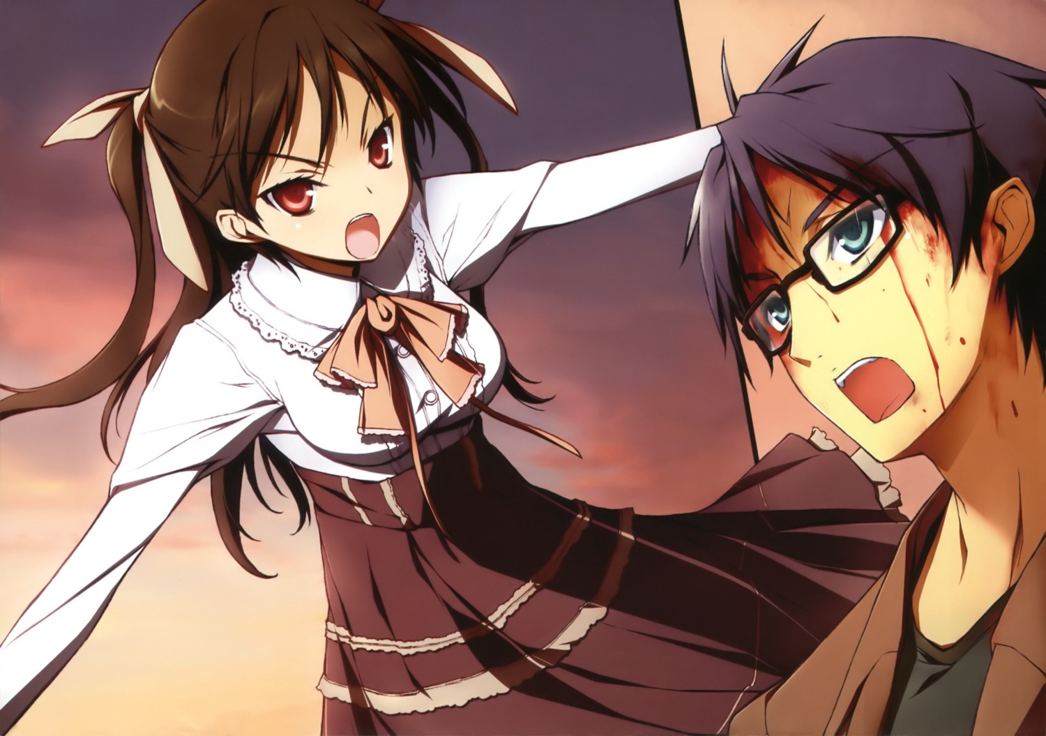 blood, kikuchi_seiji, mayo_chiki!, megane, sakamachi_kinjirou, seifuku, suzutsuki_kanade