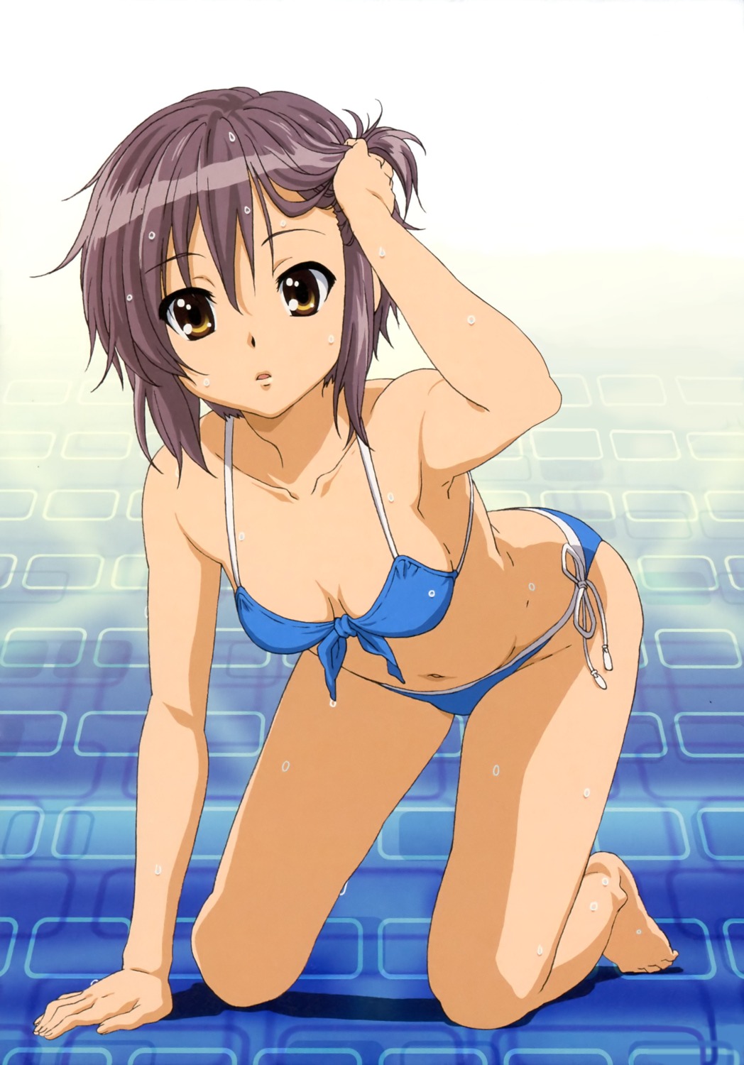 bikini, cleavage, detexted, nagato_yuki, satou_tatsuya, suzumiya_haruhi_no_yuuutsu, swimsuits, wet