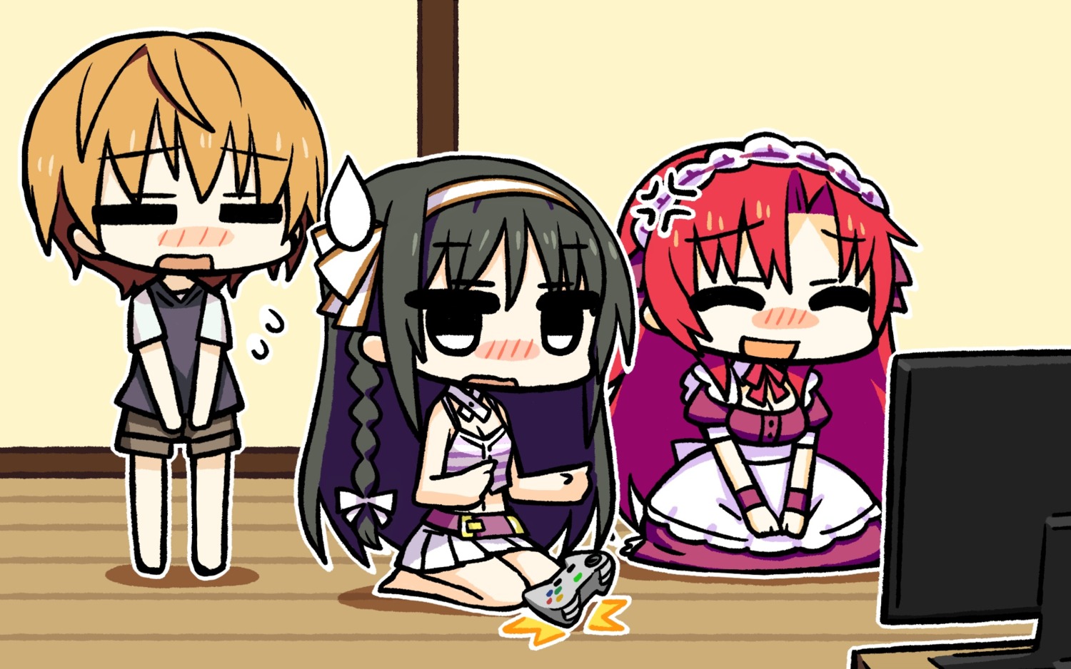 chan×co, chibi, irotoridori_no_sekai, kisaragi_mio, maid, minami_kana_(irotoridori_no_sekai)