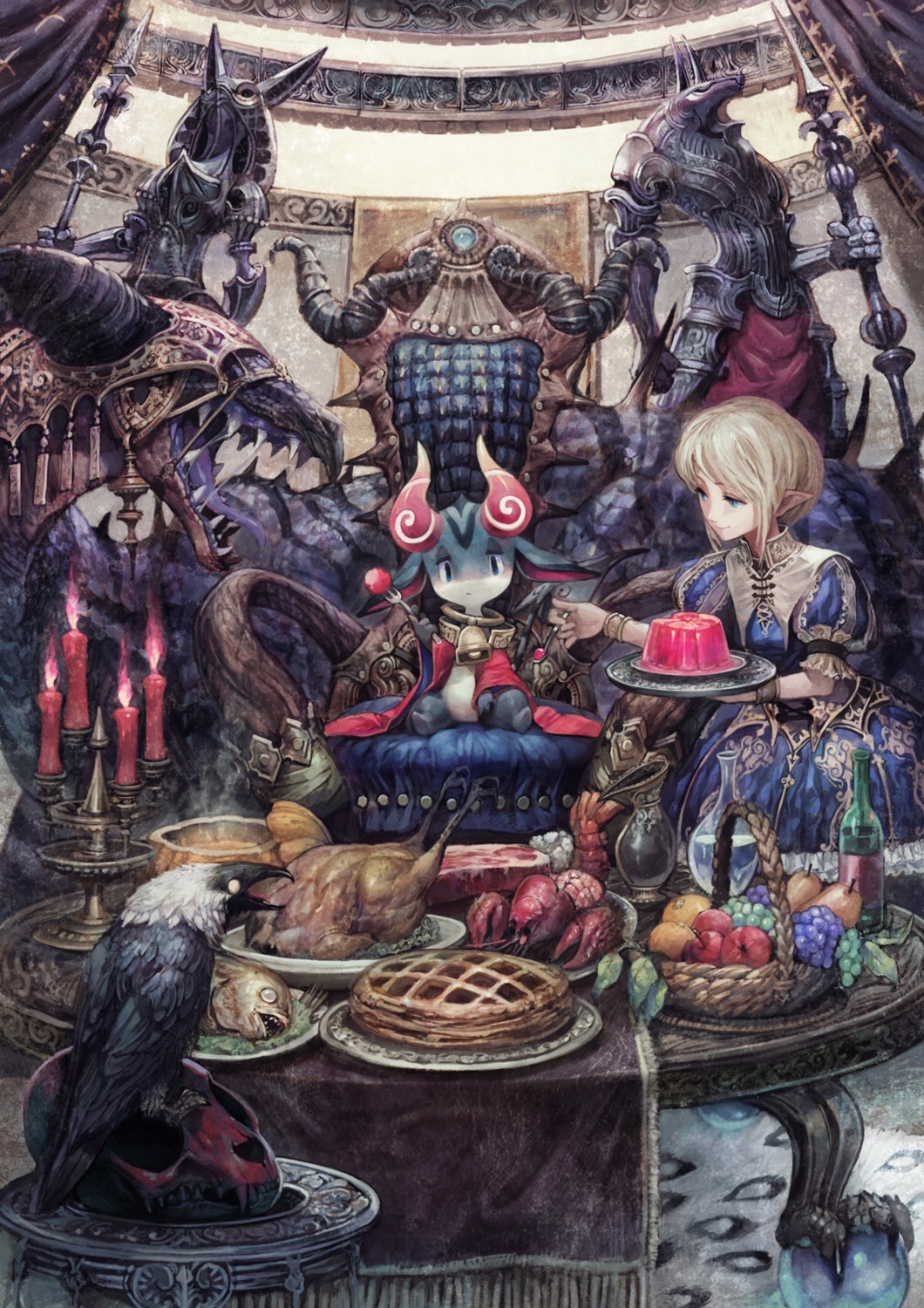 dress, elf, monster, murayama, pointy_ears