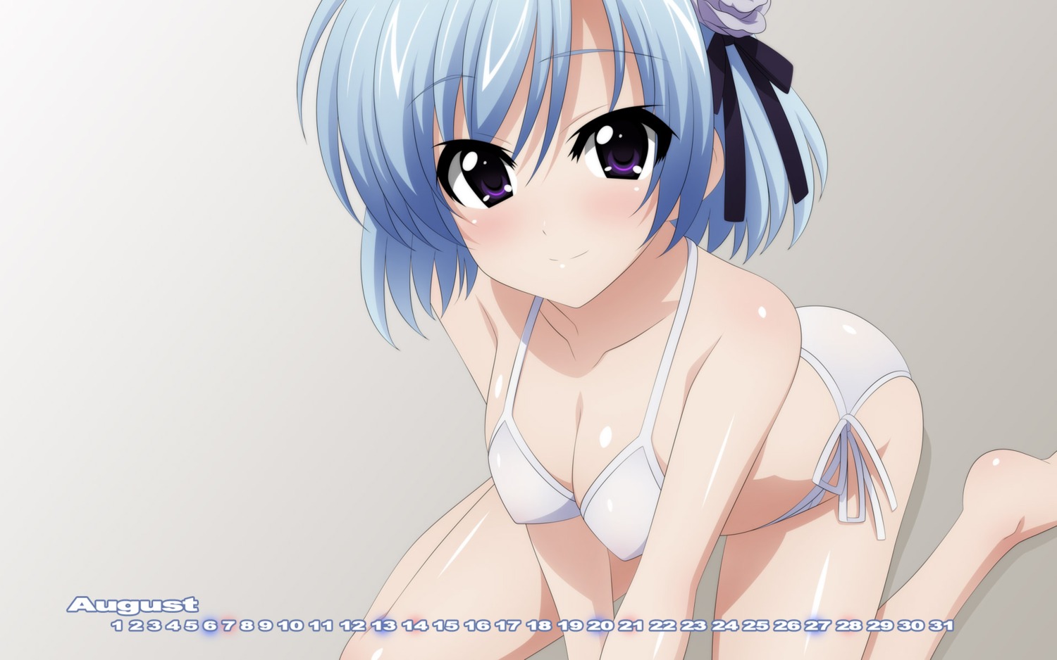 bikini, calendar, cleavage, henriette_mystère, swimsuits, tantei_opera_milky_holmes, wallpaper, wave_ride