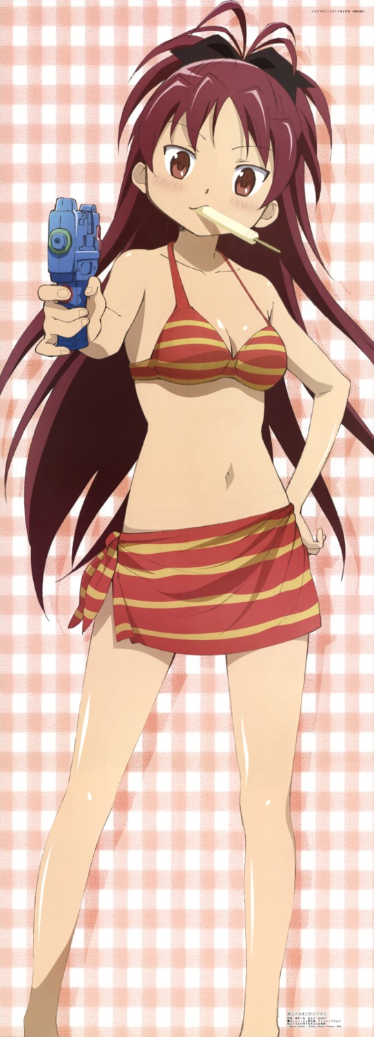 bikini, mahou_shoujo_madoka_magica, sakura_kyouko, shiotsuki_kazuya, stick_poster, swimsuits