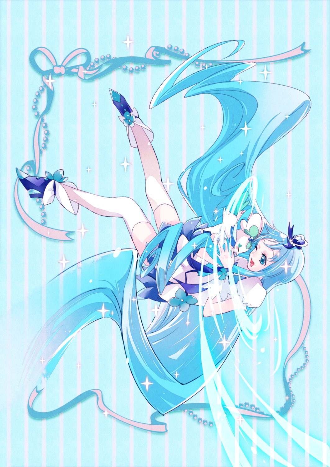 chiyo_(rotsurechiriha), kurumi_erika, precure, thighhighs