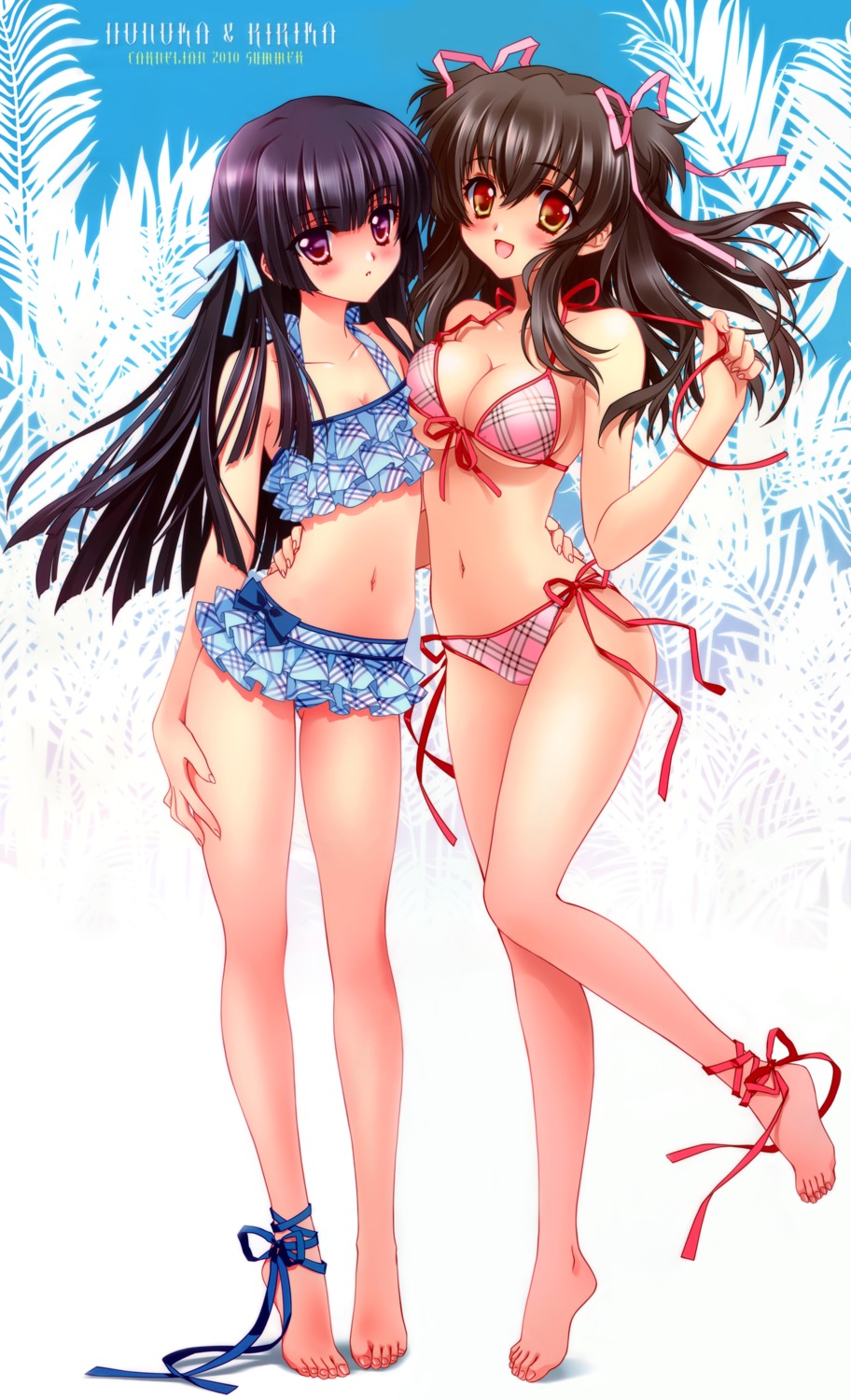 bikini, carnelian, cleavage, honoka_(carnelian), ririka_(carnelian), swimsuits