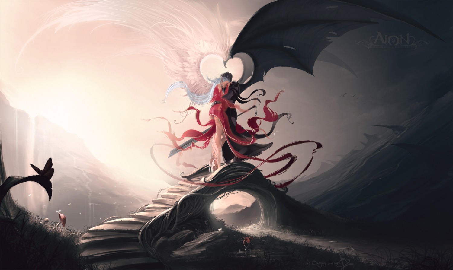 aion, nitro_killer, sword, wings