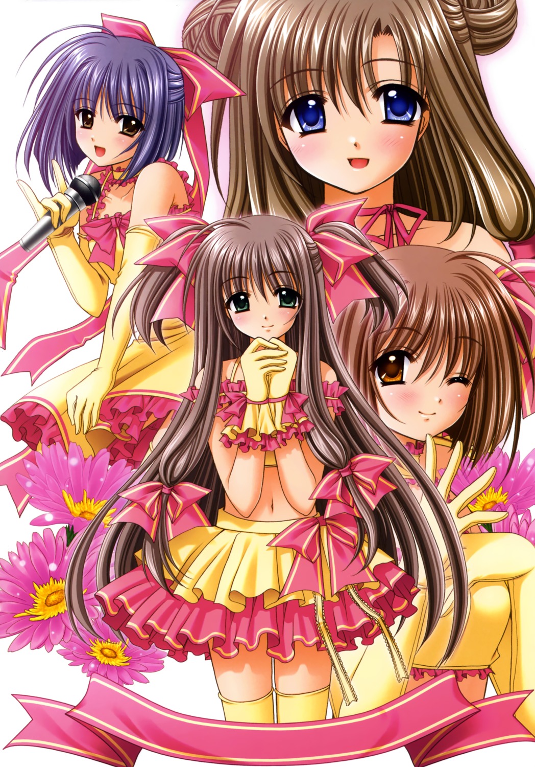 arisugawa_yui, fujita_makoto, hiwatari_aya, lovely_idol, nishimata_aoi, thighhighs, yuki_toko