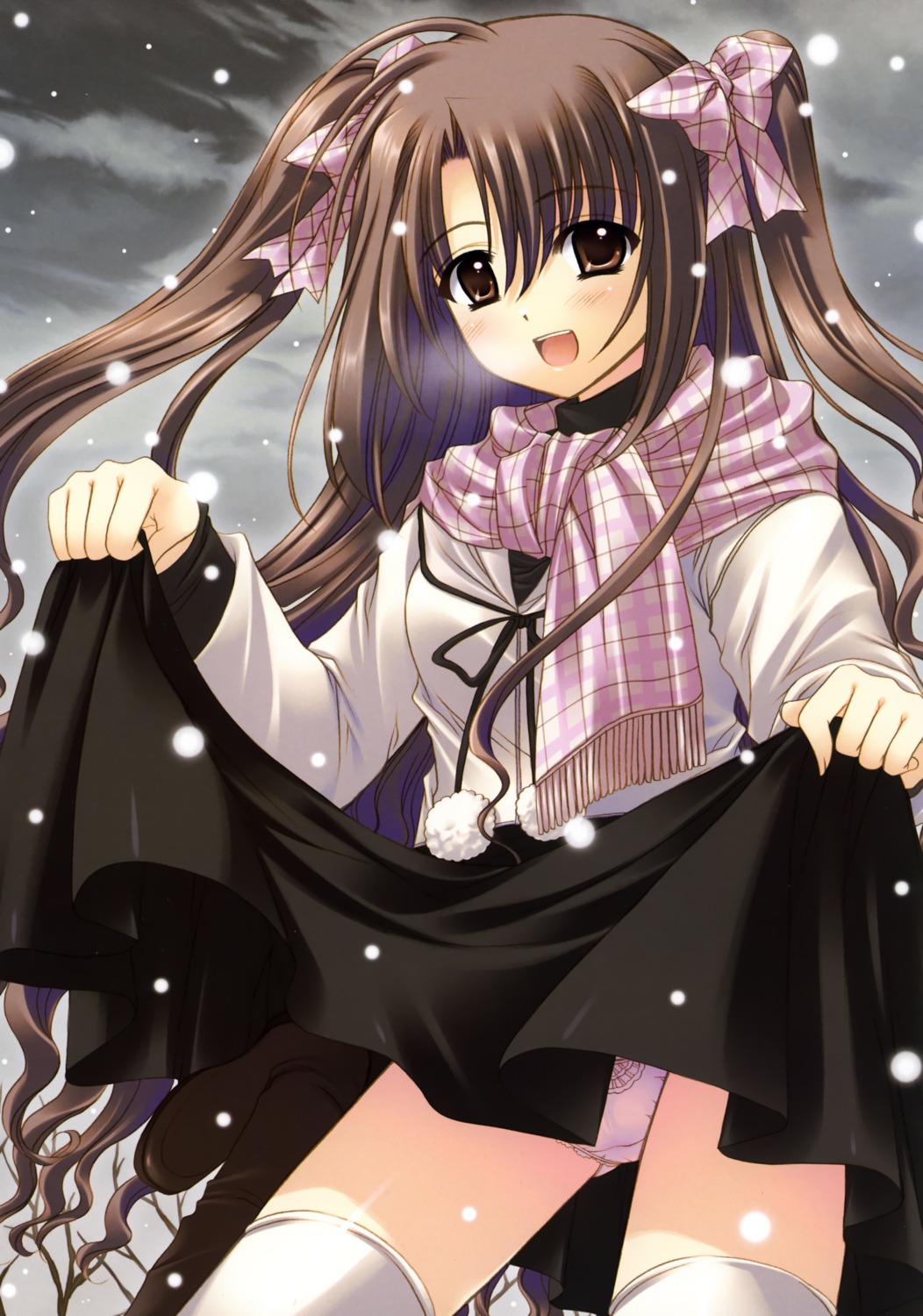 nishimata_aoi, oretachi_ni_tsubasa_wa_nai, pantsu, skirt_lift, thighhighs, watarai_asuka
