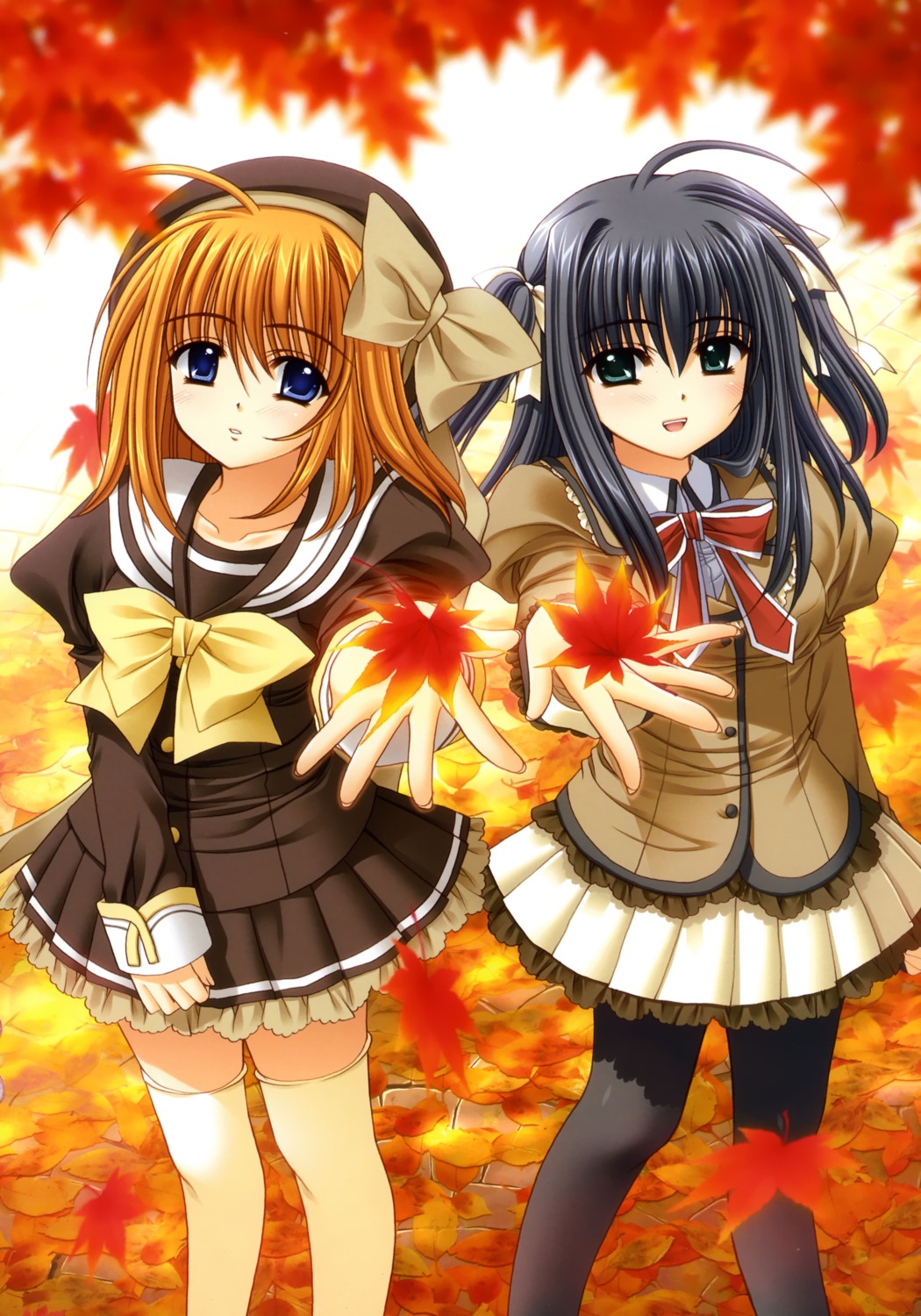 fuyou_kaede, nishimata_aoi, pantyhose, really_really, seifuku, shuffle, thighhighs, yae_sakura