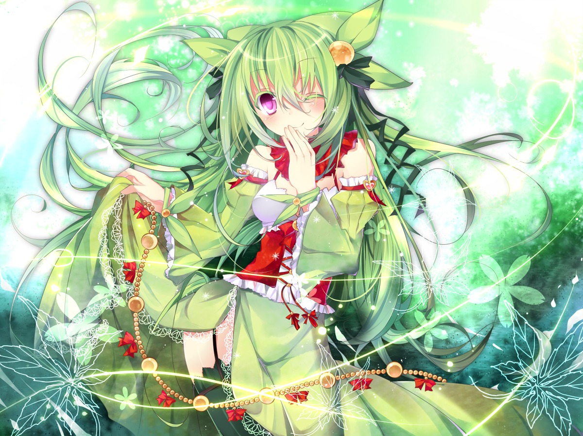 anthropomorphization, homadelic, japanese_clothes, pokemon, sceptile, skirt_lift, stockings, thighhighs