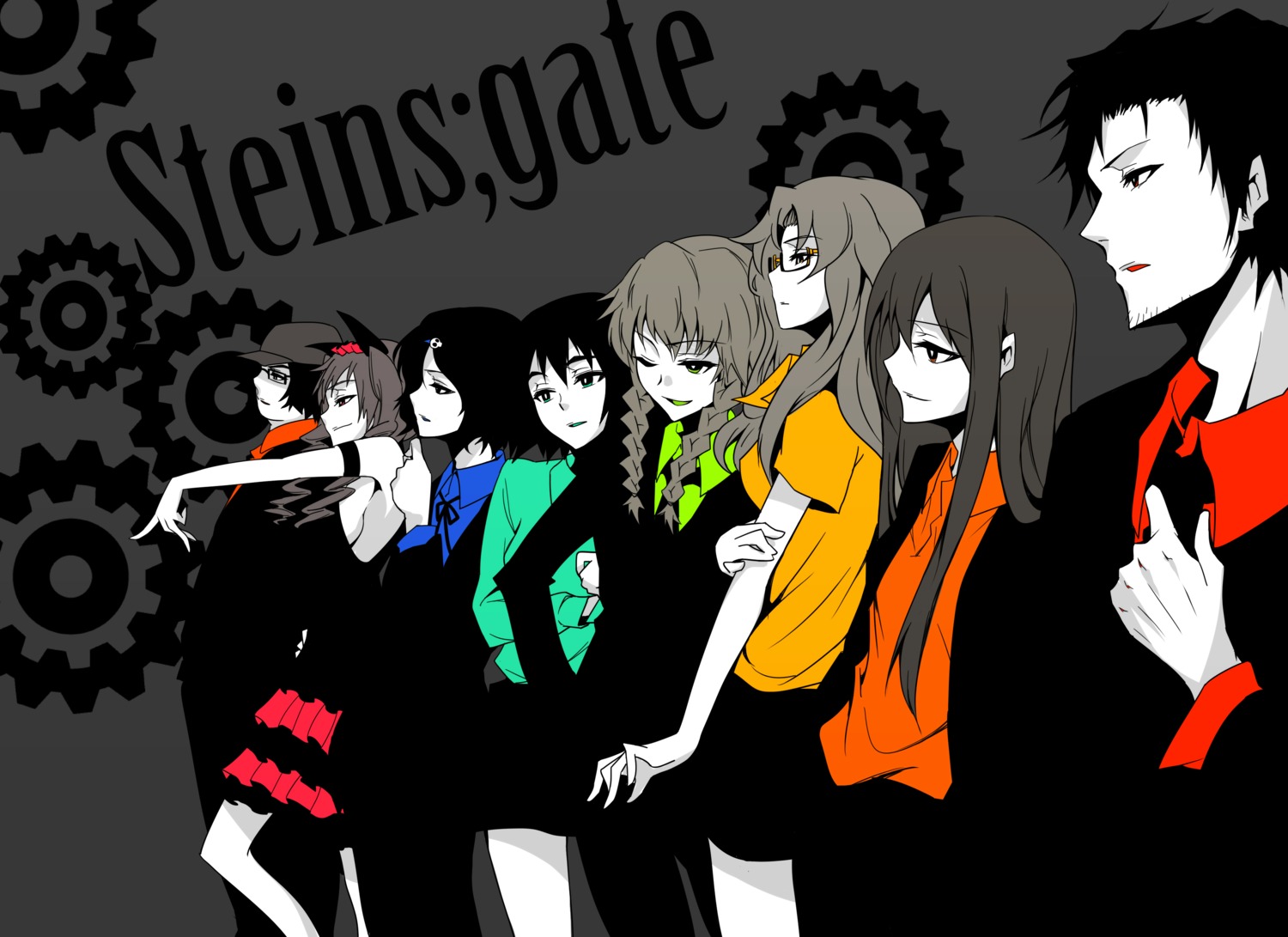 amane_suzuha, ex_hien, faris_nyanyan, hashida_itaru, kiryu_moeka, makise_kurisu, okabe_rintarou, shiina_mayuri