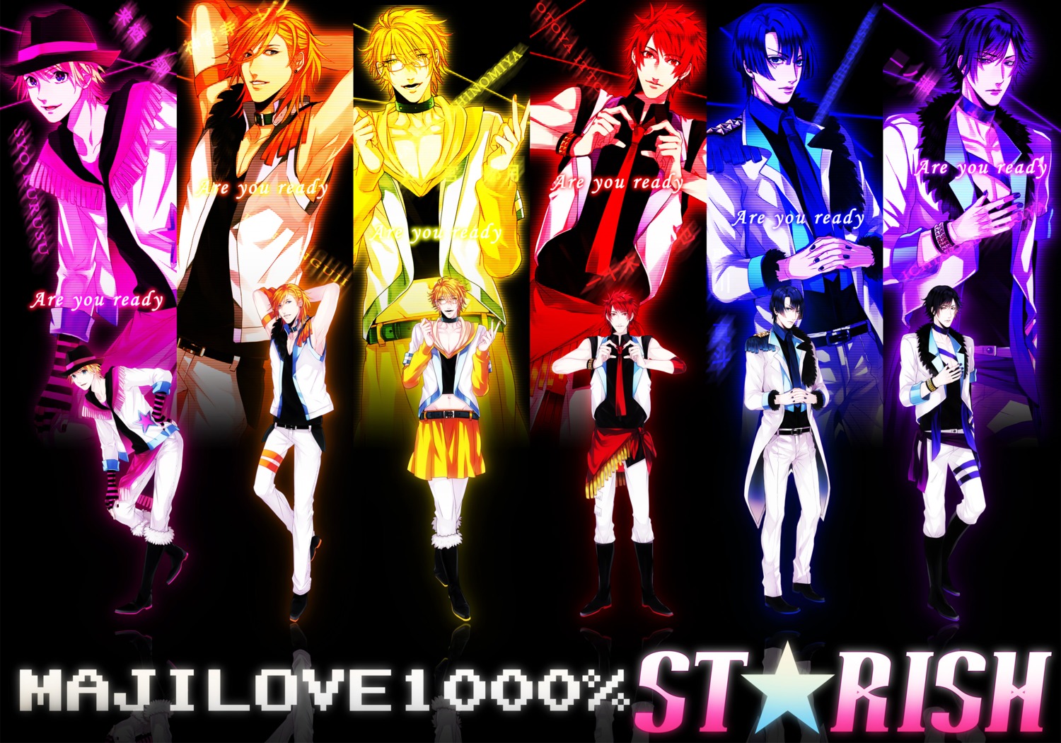 hijirikawa_masato, ichinose_tokiya, ittoki_otoya, jinguuji_ren, kurusu_shou, kusarin_nonoshi, male, megane, shinomiya_natsuki, uta_no_prince_sama