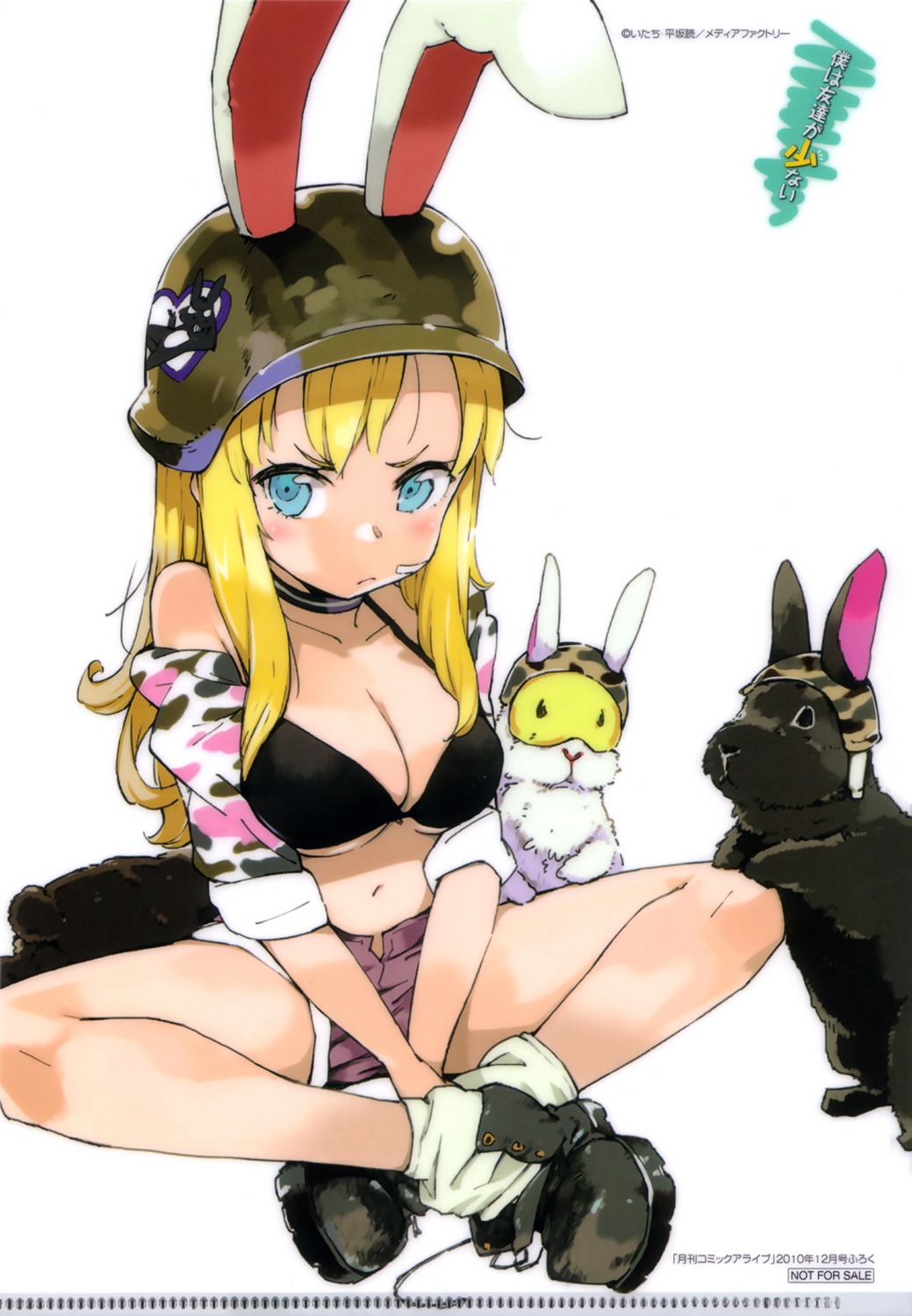 animal_ears, bikini_top, boku_wa_tomodachi_ga_sukunai, bunny_ears, cleavage, itachi_(3dt), kashiwazaki_sena, open_shirt