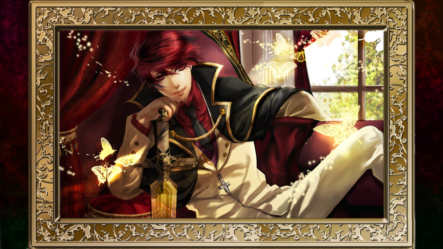 male, sword, umineko_no_naku_koro_ni, ushiromiya_battler, wallpaper, yamagami_sayaka