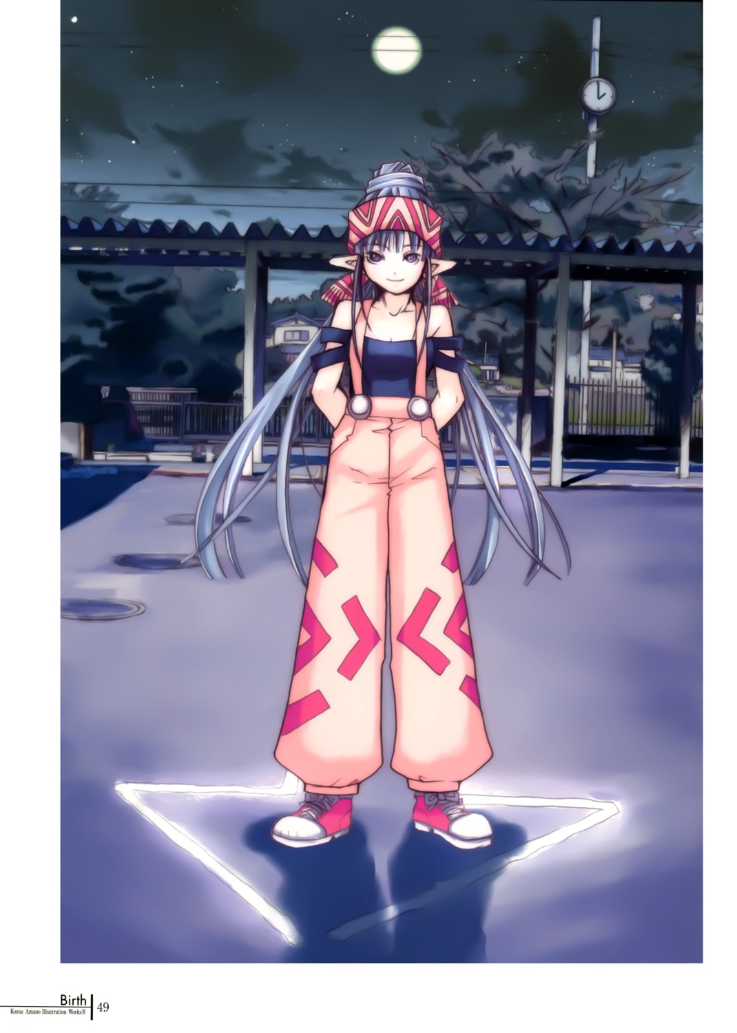 amano_kozue, elf, koron, pointy_ears, roman_club