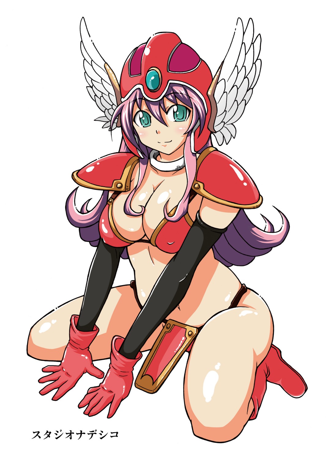 armor, bra, cleavage, dragon_quest, dragon_quest_iii, soldier_(dq3), sutajio_nadeshiko, yamato_nadeshiko