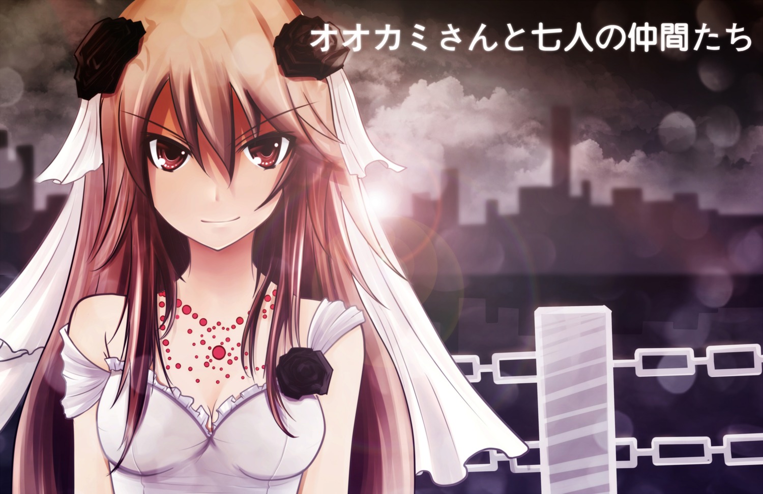 cleavage, dress, eva200499, ookami-san, ookami_ryouko, wedding_dress