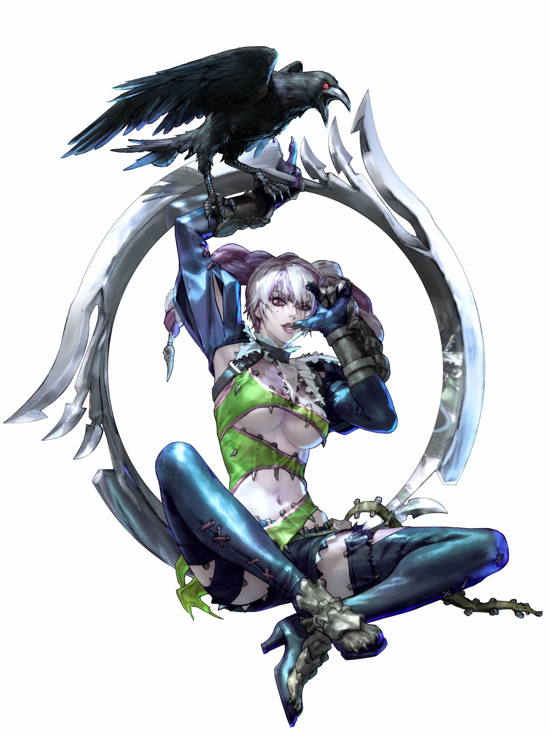 armor, heels, no_bra, soul_calibur, thighhighs, tira, underboob