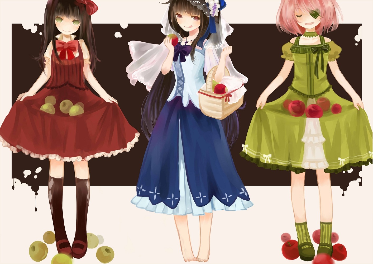 dress, eyepatch, sign-jiu