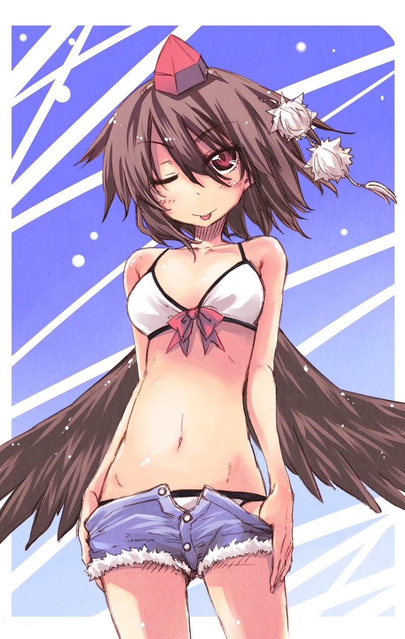 bikini, hikawa_shou, shameimaru_aya, swimsuits, touhou, wings