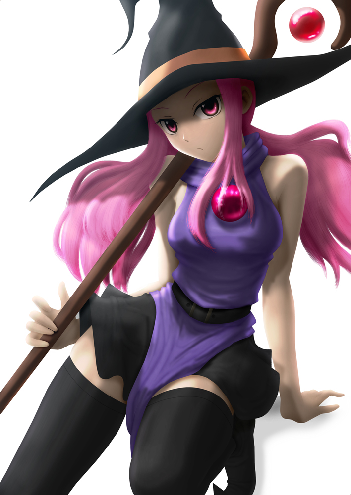 chikyuu_boutai_no_kessen, emily_(chikyuu_boutai), siraha, thighhighs, witch