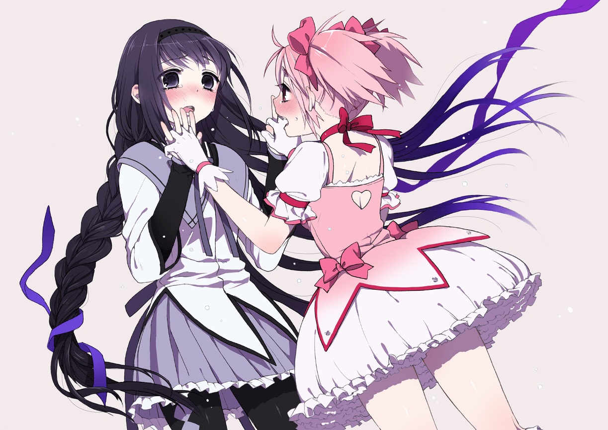 akemi_homura, kaname_madoka, mahou_shoujo_madoka_magica, momo_uzura, pantyhose