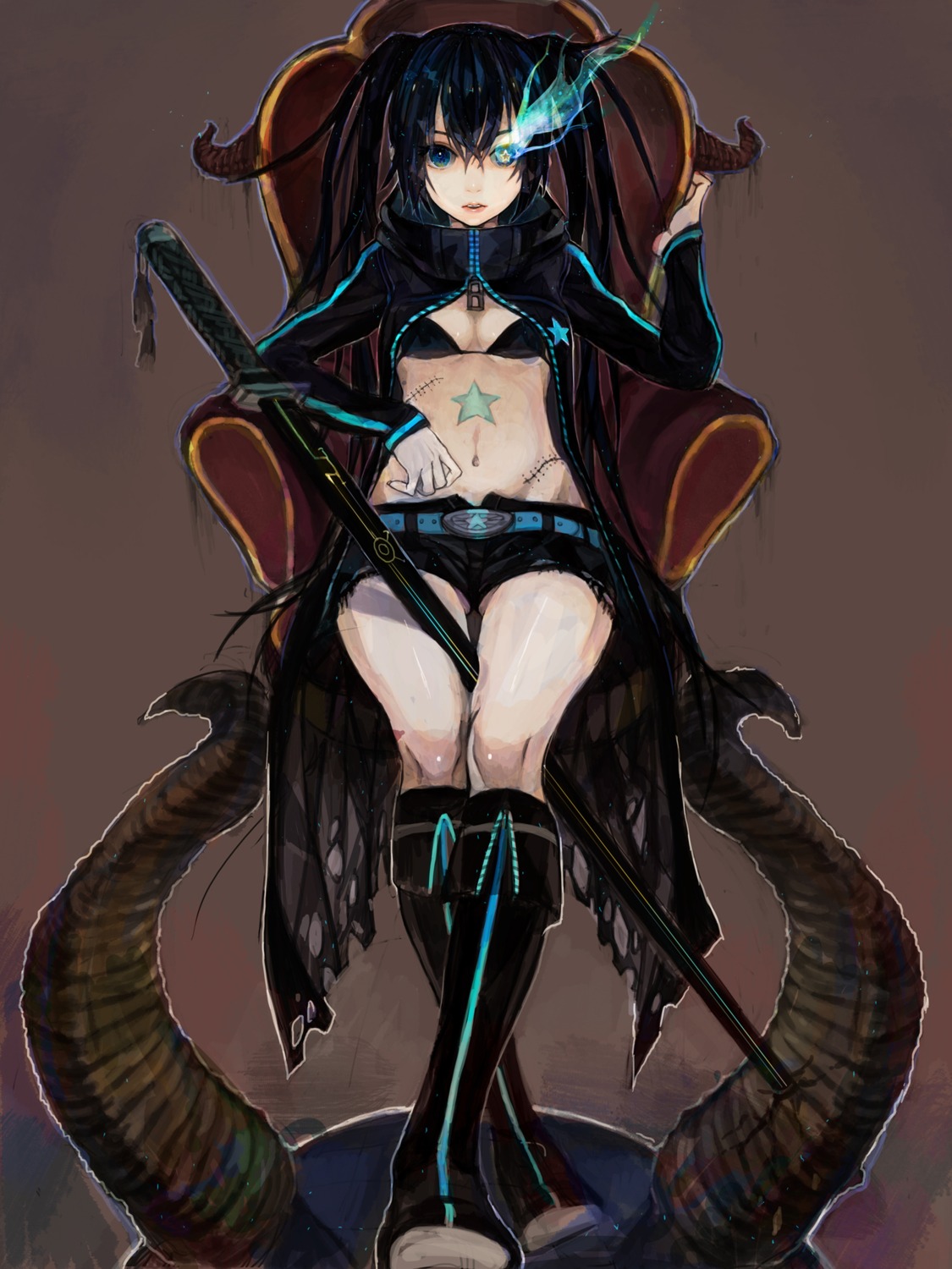 bikini_top, black_rock_shooter, black_rock_shooter_(character), sono, swimsuits, vocaloid