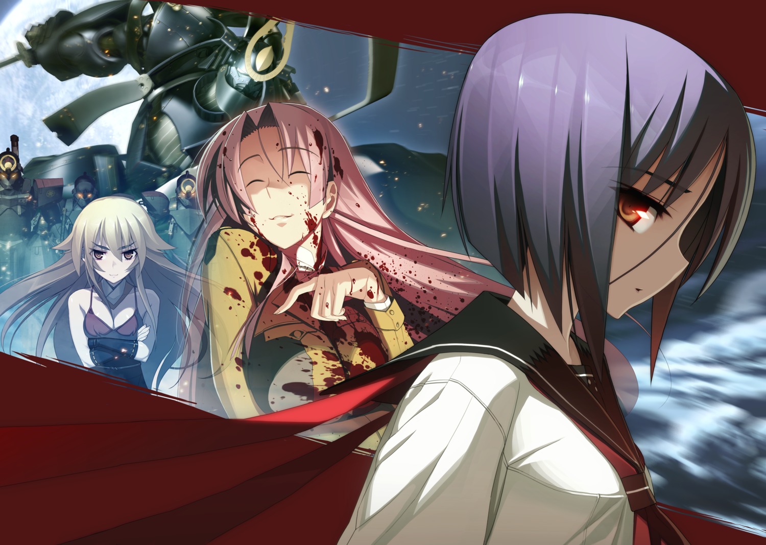 ashikaga_chachamaru, ayane_ichijou, blood, full_metal_daemon_muramasa, mecha, namaniku_atk, nitroplus, ootori_kanae