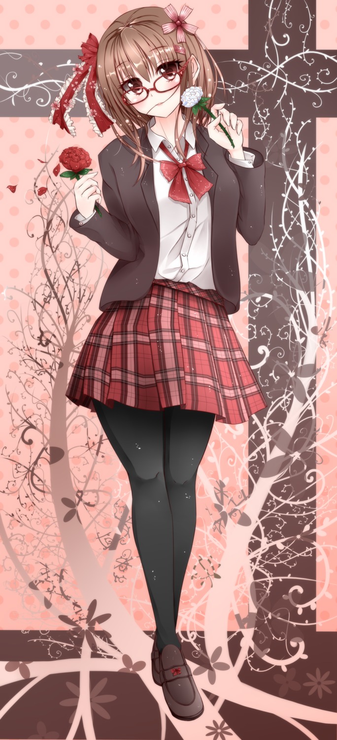 amatsuki_hotaru, megane, pantyhose, seifuku