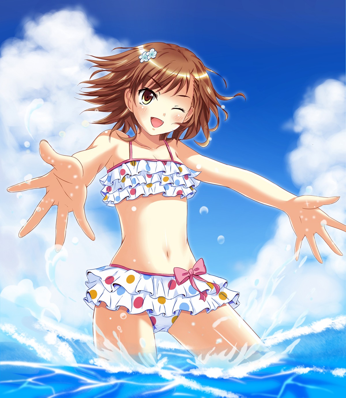bikini, kamiko_to_seiryoku, misaka_mikoto, swimsuits, toaru_kagaku_no_railgun, toaru_majutsu_no_index
