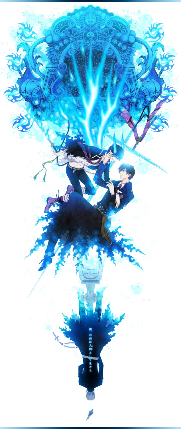 ao_no_exorcist, fujimoto_shiro, male, megane, okumura_rin, okumura_yukio, sword, tail, yuuno_(yukioka)