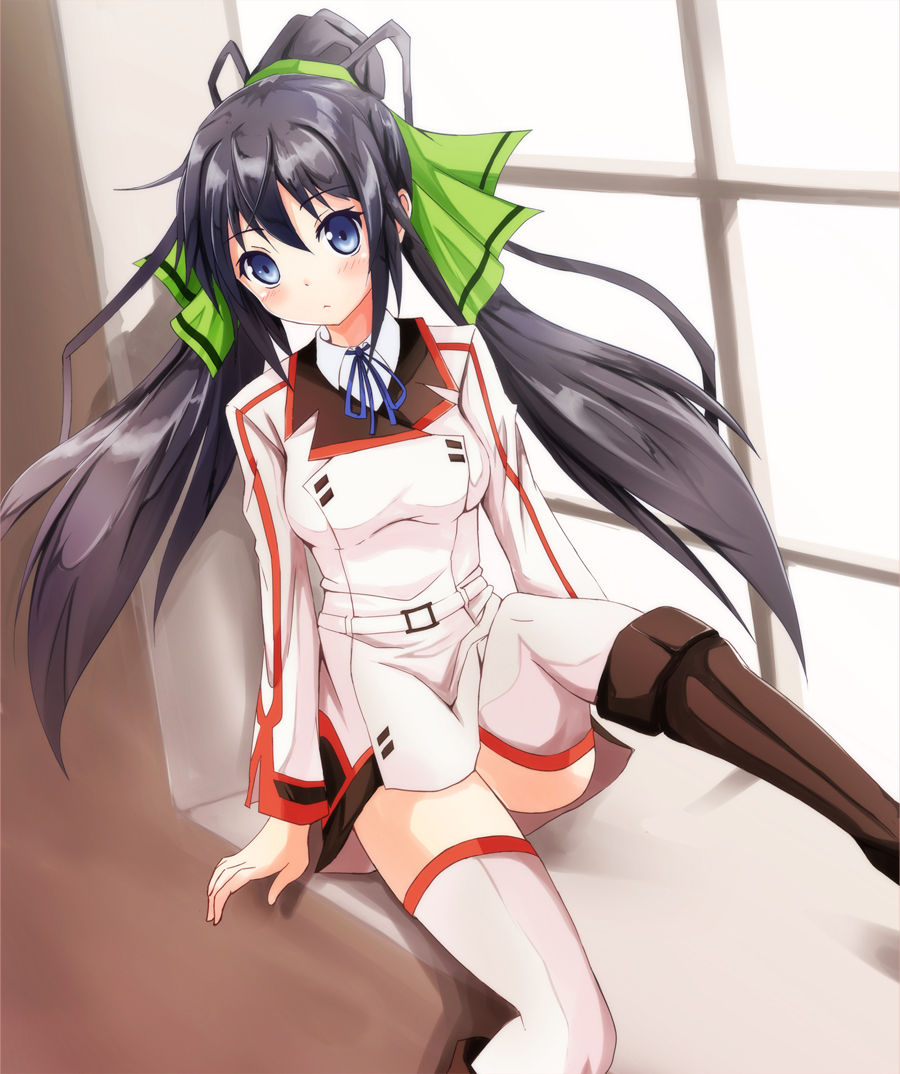 infinite_stratos, ok-ray, seifuku, shinonono_houki, thighhighs