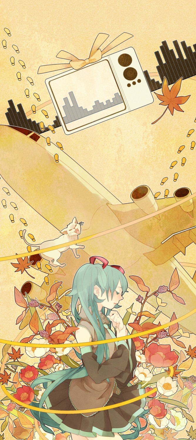 happa, hatsune_miku, neko, vocaloid