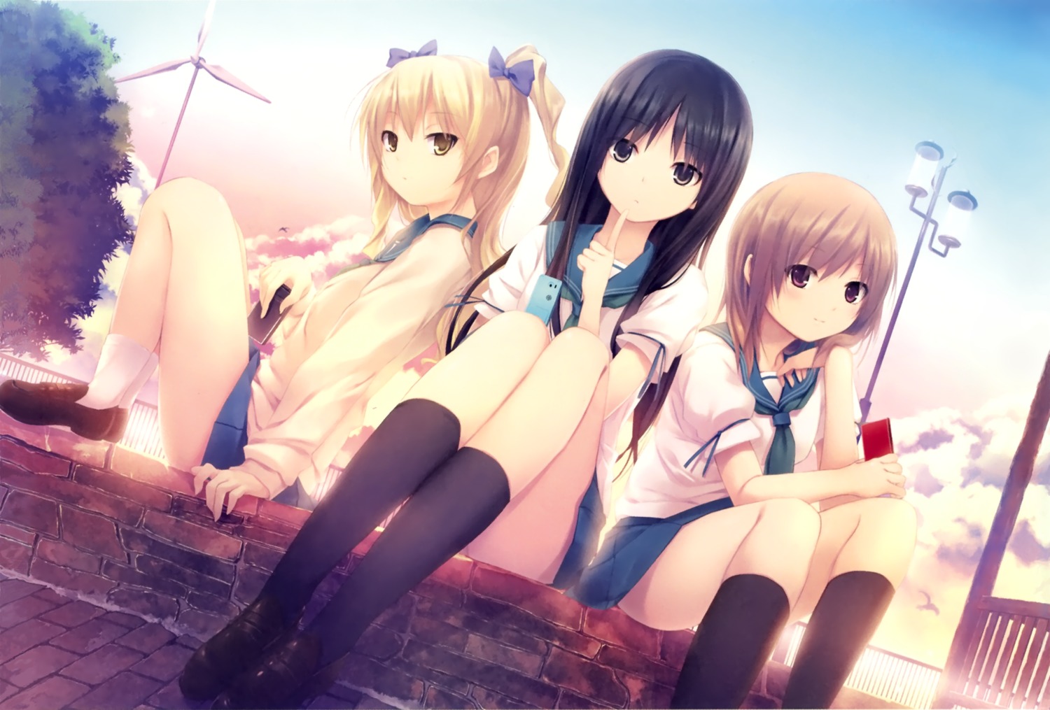 coffee-kizoku, cure_girl, hoshimiya_miyu, kunimura_kotone, nanjou_rena, noesis, seifuku