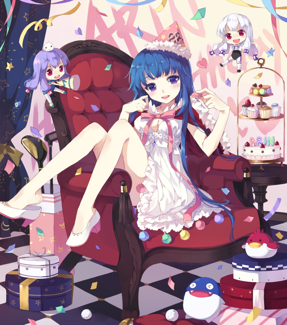 arin, chibi, cleavage, dress, heels, nyanya, pangya