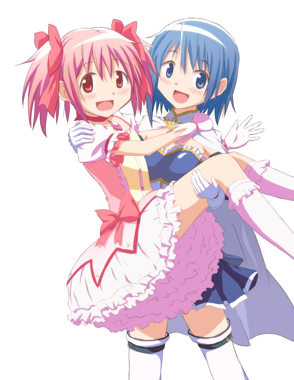 gonzaburou, kaname_madoka, mahou_shoujo_madoka_magica, miki_sayaka, thighhighs