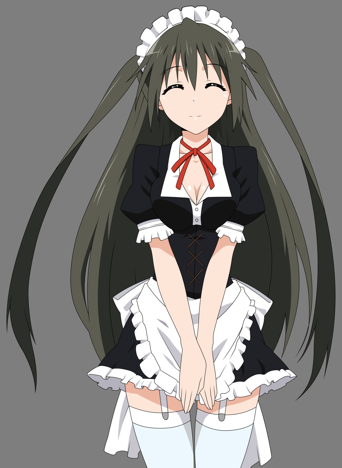 maid, mayo_chiki!, stockings, suzutsuki_kanade, thighhighs, transparent_png, vector_trace