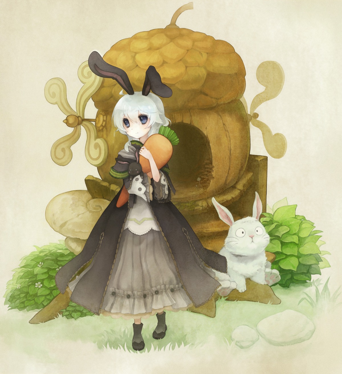 animal_ears, bunny_ears, dress, hebino_(snake_nest)