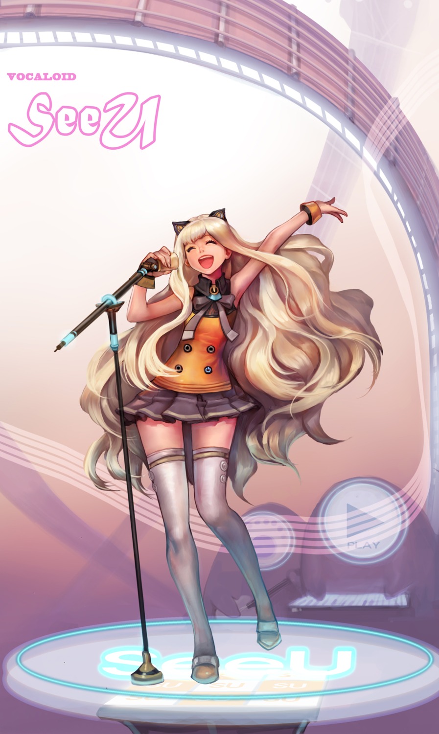 animal_ears, gd_choco, nekomimi, seeu, thighhighs, vocaloid