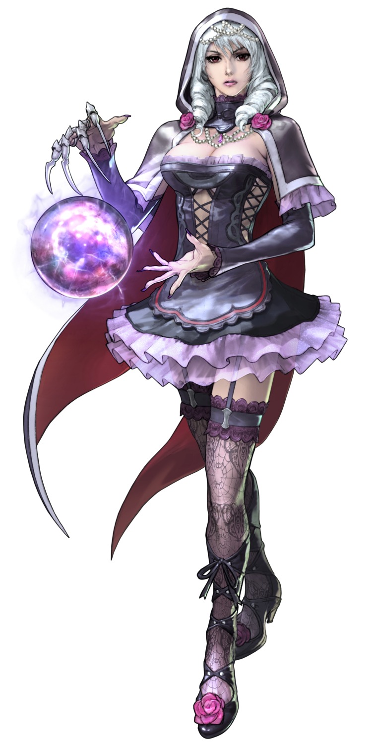 cleavage, dress, soul_calibur, soul_calibur_v, stockings, thighhighs, viola_(soul_calibur)