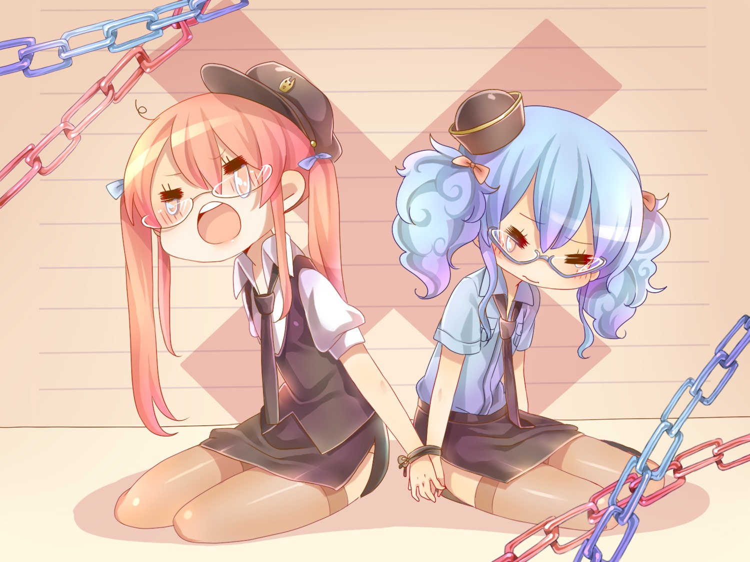 aihara_kaori, megane, momo_bako, rojiko, thighhighs, wallpaper
