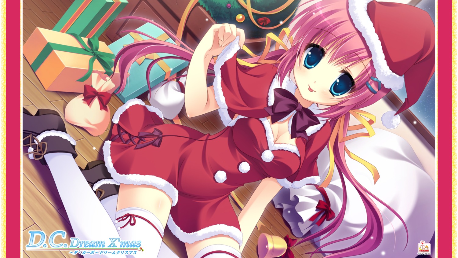 christmas, cleavage, da_capo, da_capo_(series), da_capo_dream_x'mas, da_capo_ii, shirakawa_nanaka, thighhighs, wallpaper, yukie