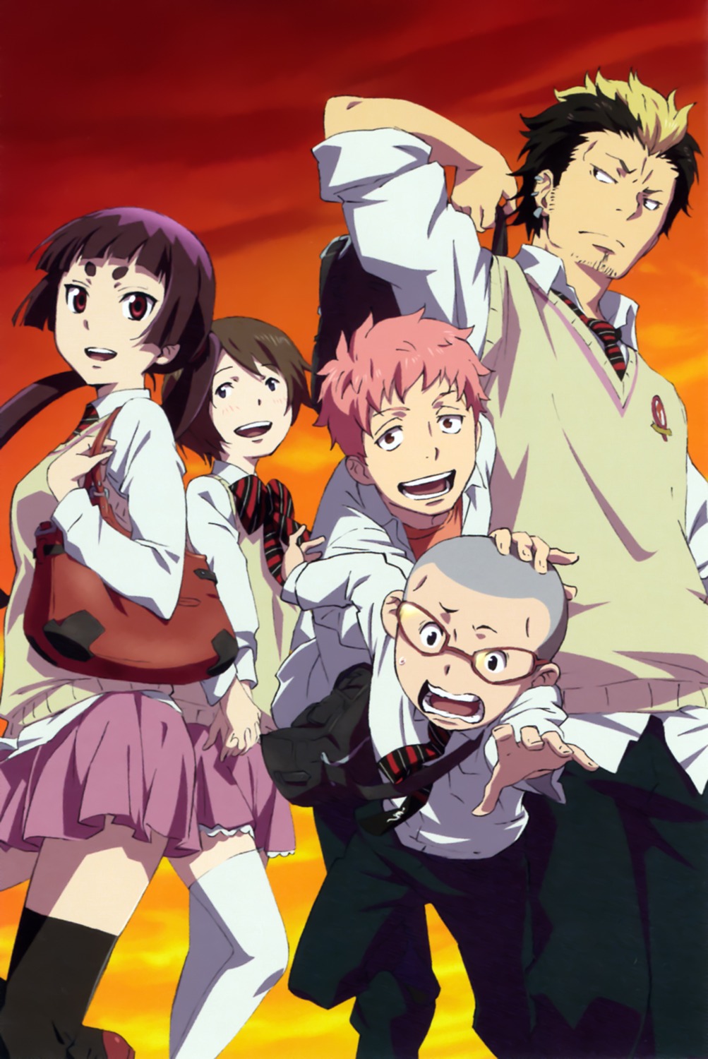 ao_no_exorcist, kamiki_izumo, miwa_konekomaru, paku_noriko, sasaki_keigo, seifuku, shima_renzou, suguro_ryuji