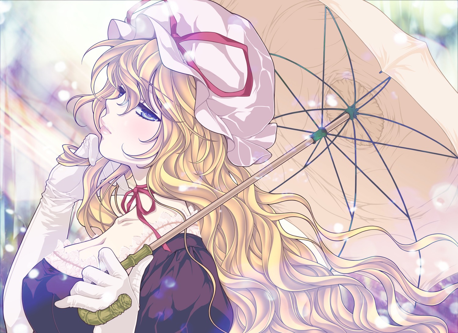 chourui, cleavage, touhou, yakumo_yukari